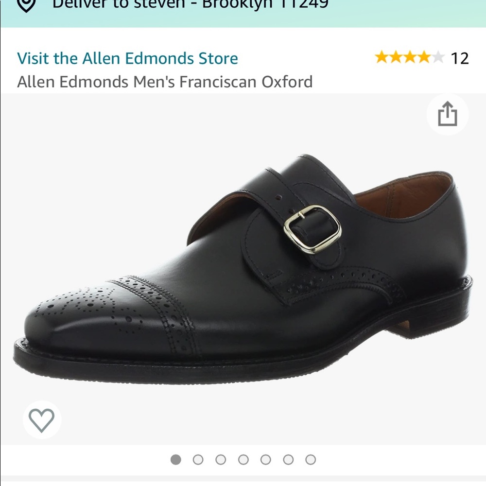 Allen Edmonds single monk strap Franciscan.